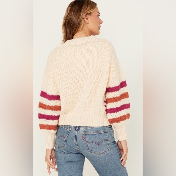 SADIE & SAGE WOMEN'S STRIPED CARDIGAN, MED NWOT - Picture 3 of 5